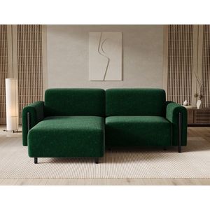 Coltar extensibil stanga 3 locuri ELTAP, LT-BL-35AMO, Acossta, 244x154x95 cm, lemn/poliester, verde inchis/negru imagine