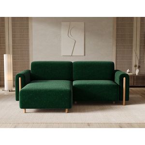 Coltar extensibil stanga 3 locuri ELTAP, LT-O-35AMO, Acossta, 244x154x95 cm, lemn/poliester, verde inchis/natur imagine