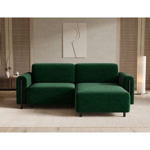 Coltar extensibil dreapta 3 locuri ELTAP, RT-BL-35AMO, Acossta, 244x154x95 cm, lemn/poliester, verde inchis/negru imagine