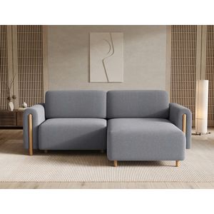 Coltar extensibil dreapta 3 locuri ELTAP, RT-O-05CAL, Acossta, 244x154x95 cm, lemn/poliester, gri/natur imagine