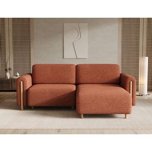 Coltar extensibil dreapta 3 locuri ELTAP, RT-O-30JAF, Acossta, 244x154x95 cm, lemn/poliester, caramiziu/natur imagine