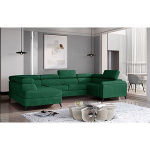 Coltar extensibil stanga 4 locuri ELTAP, Esc-07, Escada, 336x200x92 cm, lemn/poliester, verde inchis imagine