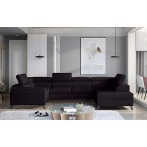 Coltar extensibil dreapta 4 locuri ELTAP, Esc-48, Escada, 336x200x92 cm, lemn/poliester, negru imagine