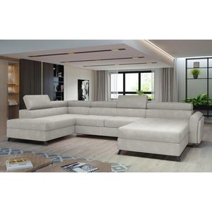 Coltar extensibil stanga 5 locuri ELTAP, Jos-06, Josette, 370x190x98 cm, lemn/poliester, bej imagine