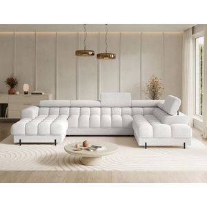 Coltar extensibil dreapta 3 locuri ELTAP, RT-01ROY, Feraria, 358x202x93 cm, lemn/poliester, alb imagine