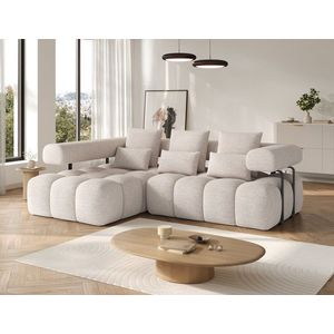 Coltar extensibil stanga 3 locuri ELTAP, Levvi, 260x184x102 cm, lemn/poliester, bej imagine