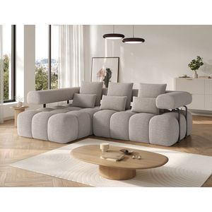 Coltar extensibil stanga 3 locuri ELTAP, Levvi, 260x184x102 cm, lemn/poliester, bej inchis imagine