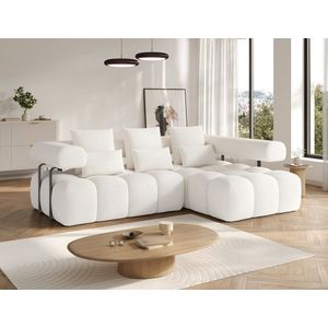 Coltar extensibil dreapta 3 locuri ELTAP, Levvi, 260x184x102 cm, lemn/poliester, alb imagine