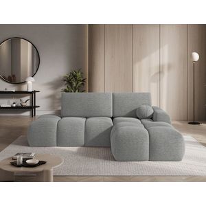 Coltar extensibil dreapta 3 locuri ELTAP, Vittario, 227x170x95 cm, lemn/poliester, gri inchis imagine