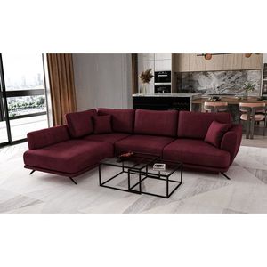 Coltar extensibil stanga 4 locuri ELTAP, LT-25VE, Larde, 286x191x90 cm, lemn/poliester, violet inchis imagine