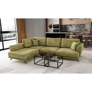 Coltar extensibil stanga 4 locuri ELTAP, LT-33LO, Larde, 286x191x90 cm, lemn/poliester, verde imagine