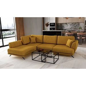 Coltar extensibil stanga 4 locuri ELTAP, LT-45GO, Larde, 286x191x90 cm, lemn/poliester, mustar imagine