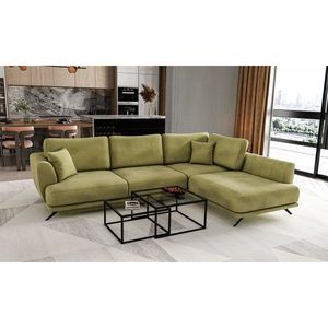 Coltar extensibil dreapta 4 locuri ELTAP, RT-33LO, Larde, 286x191x90 cm, lemn/poliester, verde imagine