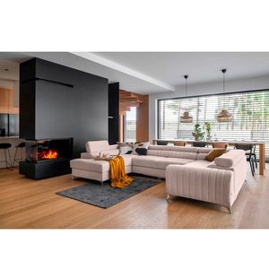 Coltar extensibil stanga 6 locuri ELTAP, LT-101GO, Louis, 347x202x92 cm, lemn/poliester, roz imagine