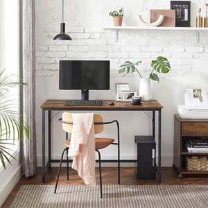 Birou Industrial Vasagle, 120x60x75 cm, otel/PAL, maro/negru imagine