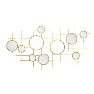 Oglinda decorativa Gloxy, Mauro Ferretti, Ø 117 cm, fier, auriu imagine