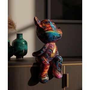 Decoratiune, Mauro Ferretti, Orsetto Psyco -A, 10.5x12x23.5 cm, polirasina, multicolor imagine