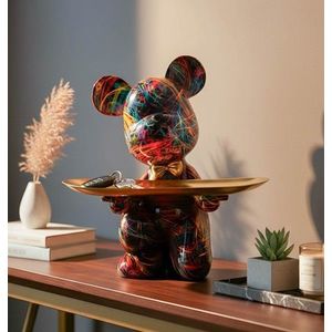 Decoratiune cu tava, Mauro Ferretti, Dog Psyco -B, 17x15x22.5 cm, polirasina, multicolor imagine