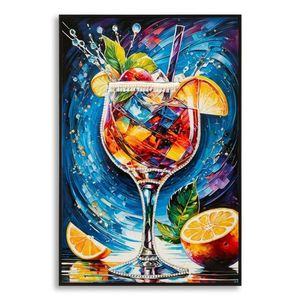 Tablou decorativ, Mauro Ferretti, Cocktail -B, 62x92 cm, lemn de pin/canvas, multicolor imagine