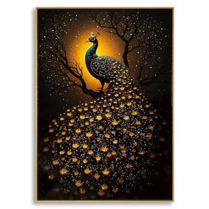 Tablou decorativ, Mauro Ferretti, Peacock, 70x100 cm, lemn de pin/canvas, multicolor imagine