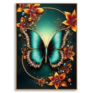 Tablou decorativ, Mauro Ferretti, Butterfly -A, 70x100 cm, lemn de pin/canvas, multicolor imagine