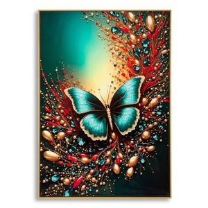 Tablou decorativ, Mauro Ferretti, Butterfly -B, 70x100 cm, lemn de pin/canvas, multicolor imagine