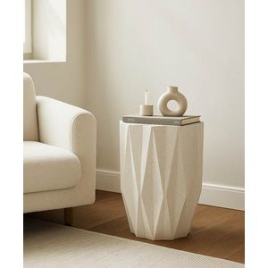 Masuta de cafea, Mauro Ferretti, Star, 38.5x53 cm, utilizare interior / exterior, oxid de magneziu, crem imagine