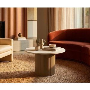 Masuta de cafea, Mauro Ferretti, Frankfurt, 46x48x39 cm, metal/MDF/marmura artificiala, gri/alb imagine