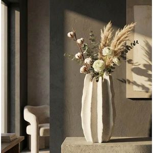 Vaza decorativa, Mauro Ferretti, Ester, 23x50 cm, polirasina, alb decolorat imagine