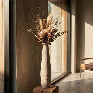 Vaza decorativa, Mauro Ferretti, Hanoi, 17x68.5 cm, polirasina, alb decolorat imagine