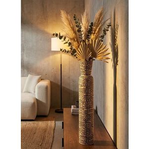 Vaza decorativa, Mauro Ferretti, Nairobi, 16x86 cm, polirasina, alb/negru imagine