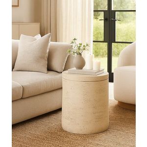 Masuta de cafea, Mauro Ferretti, Antic, 35x43 cm, utilizare interior / exterior, oxid de magneziu, crem imagine