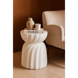 Masuta de cafea, Mauro Ferretti, Twisty, 36x47.5 cm, utilizare interior / exterior, oxid de magneziu, crem imagine