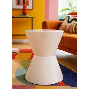 Masuta de cafea, Mauro Ferretti, Oyo, 45x55 cm, metal, alb imagine