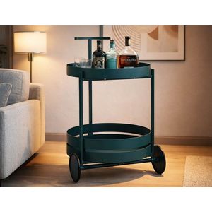 Carucior pentru servire, Mauro Ferretti, Saturn, 40x49.5x61 cm, metal, turcoaz imagine