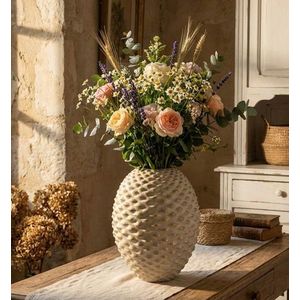 Vaza decorativa, Mauro Ferretti, Pepipas, 29.5x36 cm, ceramica, gri/auriu imagine