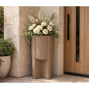 Vaza decorativa, Mauro Ferretti, Moai Outdoor, 39x80.5 cm, polirasina, maro imagine