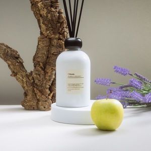 Difuzor de parfum cu betisoare Aura, Homla, 8.9x16.10 cm, 500 ml, sticla, alb imagine