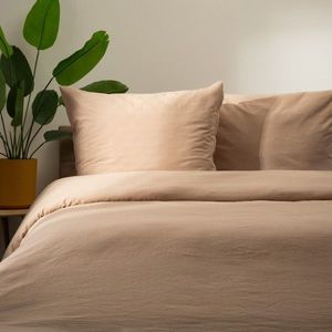 Lenjerie de pat King Size, Gossy, Homla, 3 piese, 200x220 cm, bumbac, bej imagine