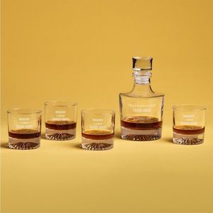 Set 4 pahare si sticla pentru whisky Puerto, Homla, 300 ml / 750 ml, sticla, transparent imagine