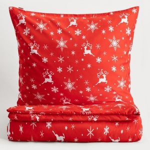 Lenjerie de pat King Size, Rusa, Homla, 200x220 cm, 3 piese, microfibra din poliester, rosu imagine