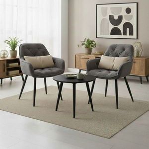 Scaun Fussy, Homla, 63x57x84 cm, metal/poliester, gri imagine