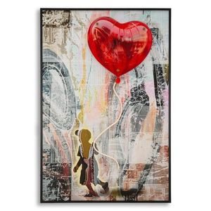 Tablou decorativ cu LED, Mauro Ferretti, Heart, 60x90 cm, canvas/MDF, multicolor imagine
