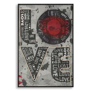 Tablou decorativ cu LED, Mauro Ferretti, Love, 60x90 cm, canvas/MDF, multicolor imagine