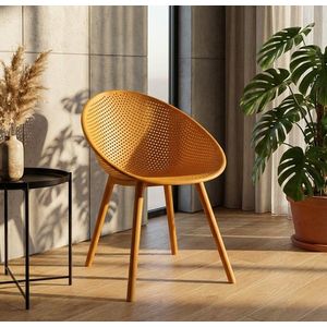 Set 2 scaune, Mauro Ferretti, Ibiza, 59x59x83 cm, utilizare interior / exterior, plastic, mustar imagine