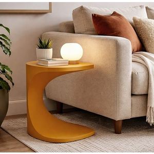 Masuta de cafea, Mauro Ferretti, Ibiza, 42x42x52 cm, utilizare interior / exterior, plastic, mustar imagine