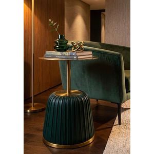 Masuta de cafea, Mauro Ferretti, Egle, 40x55 cm, metal/poliuretan, gri/verde imagine