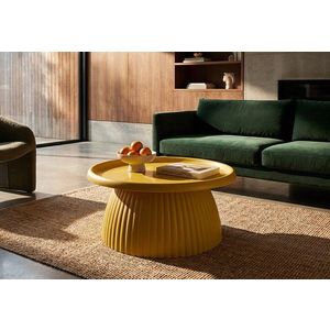 Masuta de cafea, Mauro Ferretti, Geax, 70x35 cm, utilizare interior / exterior, plastic, mustar imagine