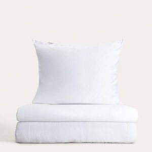 Lenjerie de pat King Size, Bamsa, Homla, 200x220 cm, 3 piese, satin de bambus, alb imagine