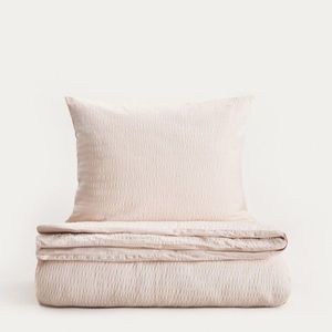 Lenjerie de pat King Size, Retie, Homla, 200x220 cm, 3 piese, bumbac, bej imagine